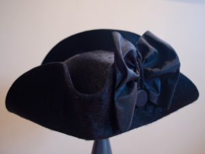 a genteel napped fur felt cocked hat